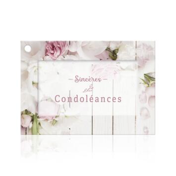 CARTE+ENVELOPPE 10X07CM CONDOLEANCES FLEURS - Horticash - ref 290829